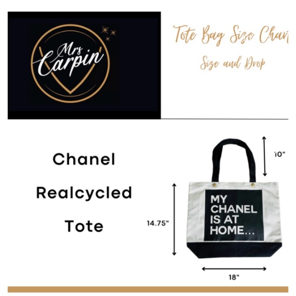 Black and White Tote Bag with Chanel Realcycled Buttons - Picture 11 of 11